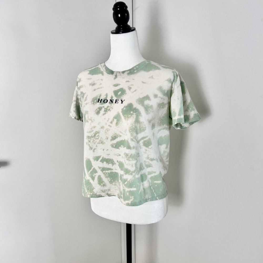 ✨Upcycled | NastyGal | Relaxed Honey Graphic T Shirt | Small Mint Green - Picture 6 of 12